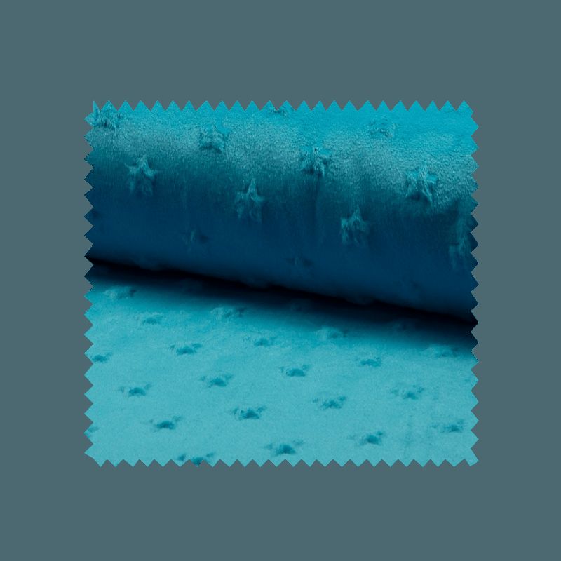 Tissu Minky Tout Doux Etoile Turquoise