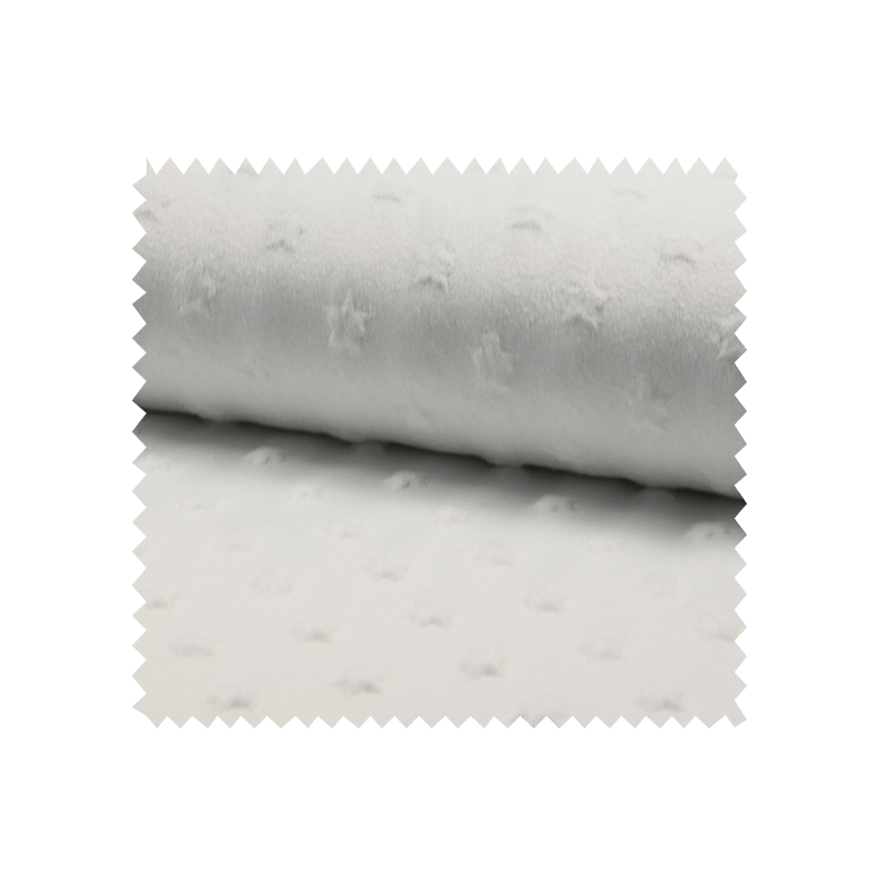 Tissu Minky Tout Doux Etoile Blanc