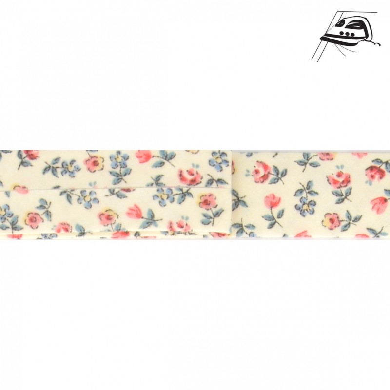 Biais replie fleurs thermocollant