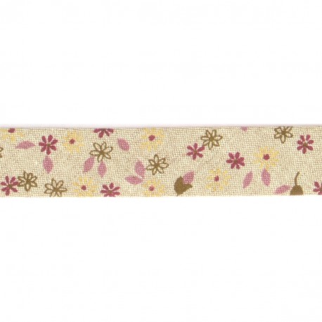 Biais replie fleurs thermocollant