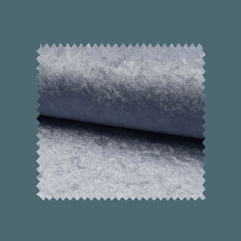 Tissu Panne De Velours Uni Gris Bleuté