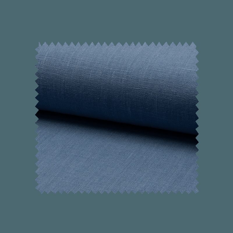 Tissu Lin Uni Vieux Bleu