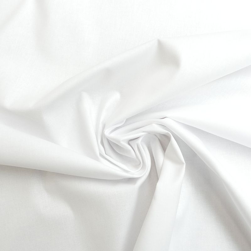 Tissu Line Coton Mercerise Blanc Optique