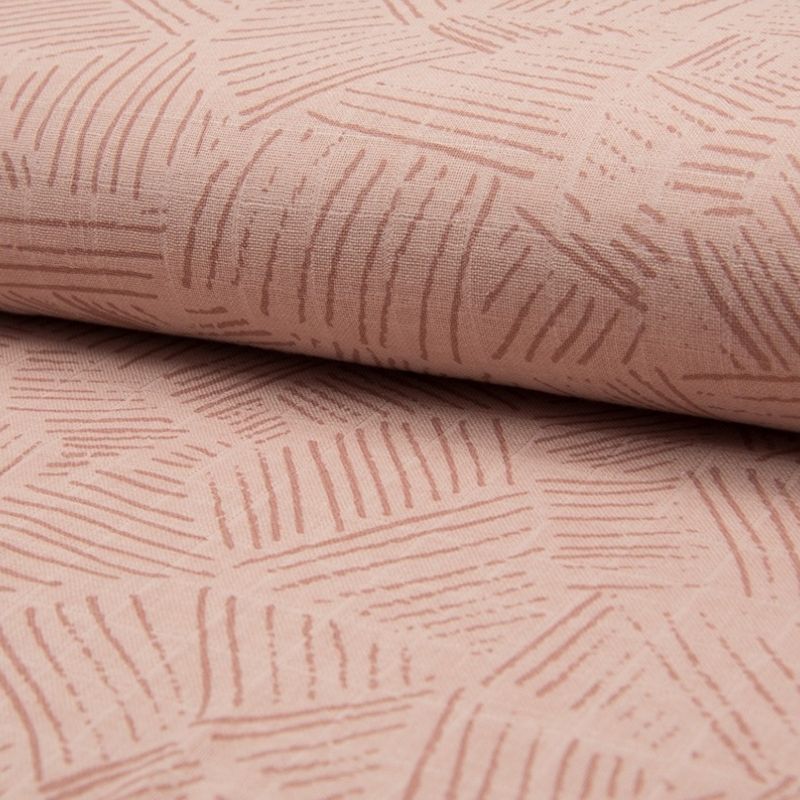 Tissu Lange Bio Imprimé Rayure Rose