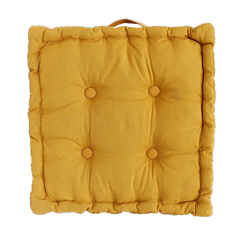 Coussin D'assise Carré 40x40 Cm - Rembourrage épais, Poignée, Pour Chaise, Sol, Jardin, Bureau - Motif Fleurs Oiseaux