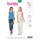 Patron Burda 6201 Young Top A Bretelles - Forme Evasee  - Avec Ceinture Et Ruban