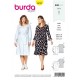 Patron Burda 6215 Robe Avec Une Fermeture A Boutons - Encolure En V - volant d'ourlet