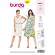 Patron Burda 6228 Robe Avec Smock Elastique - Robe Fourreau - Encolure En V