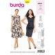 Patron Burda 6236 Robe A Effet Croise - Encolure En V - Epaules Tombantes