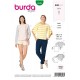 Patron Burda 6246 T-shirt - Sweat-shirt - Encolure Ronde - Manches Croisees