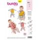 Patron Burda 9297 Baby Veste Sweat-shirt - Veste Manche Raglan A Col Droit - Pan