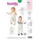 Patron Burda 9299 Baby Combinaison - A Capuche - Avec Ou Sans Manches - Fermetur