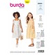 Patron Burda 9304 Kids Robe à Bretelles Boutonnee à L'avant - Jupe Froncée