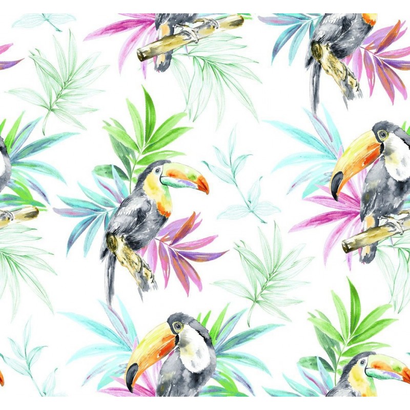 Tissu Rampha Toucan Digital Vert