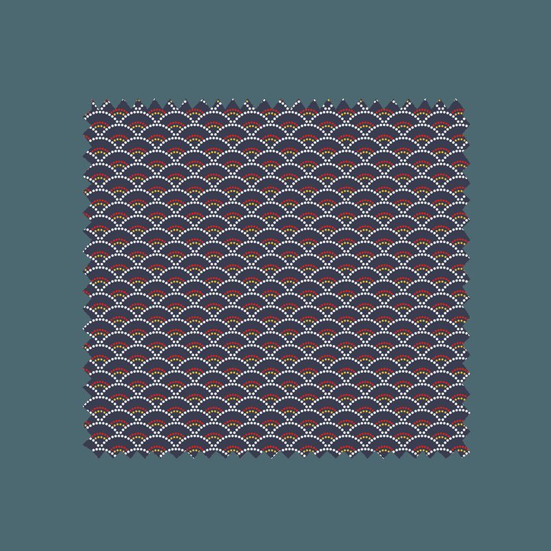 Tissu Koi Imprimé Bleu Nuit