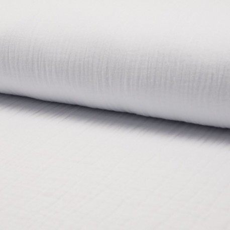 Tissu Double Gaze Uni Blanc