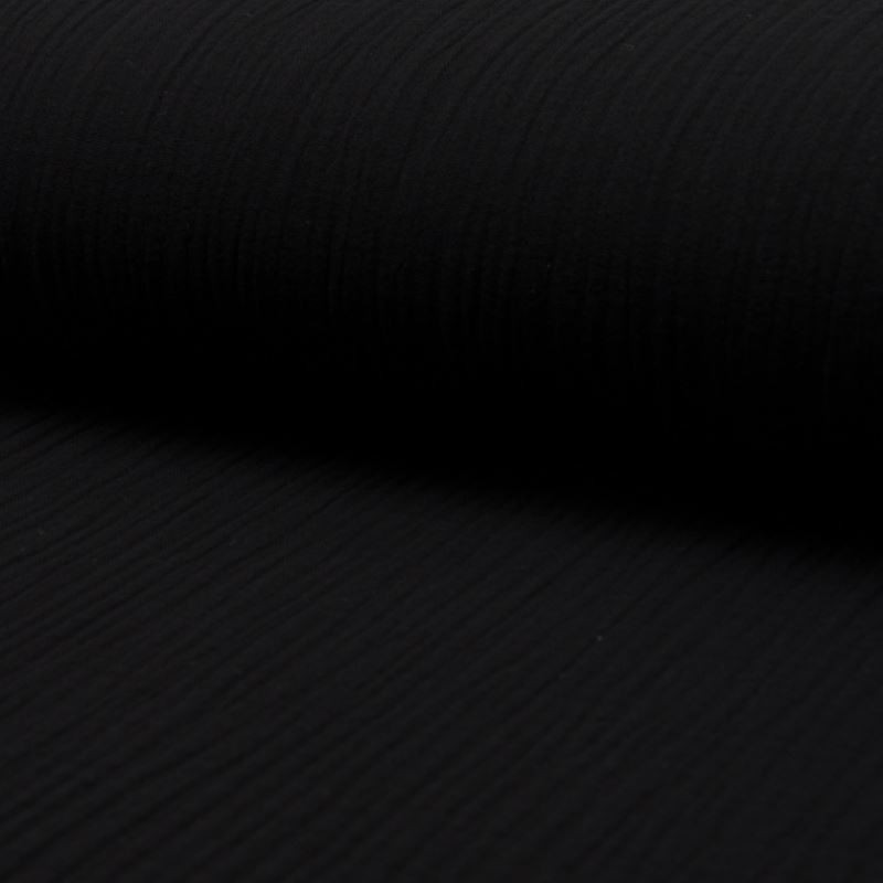 Tissu Double Gaze Uni Noir 