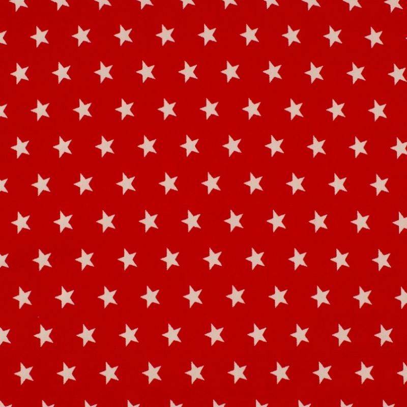 Tissu Coton Imprimé Etoile Rouge