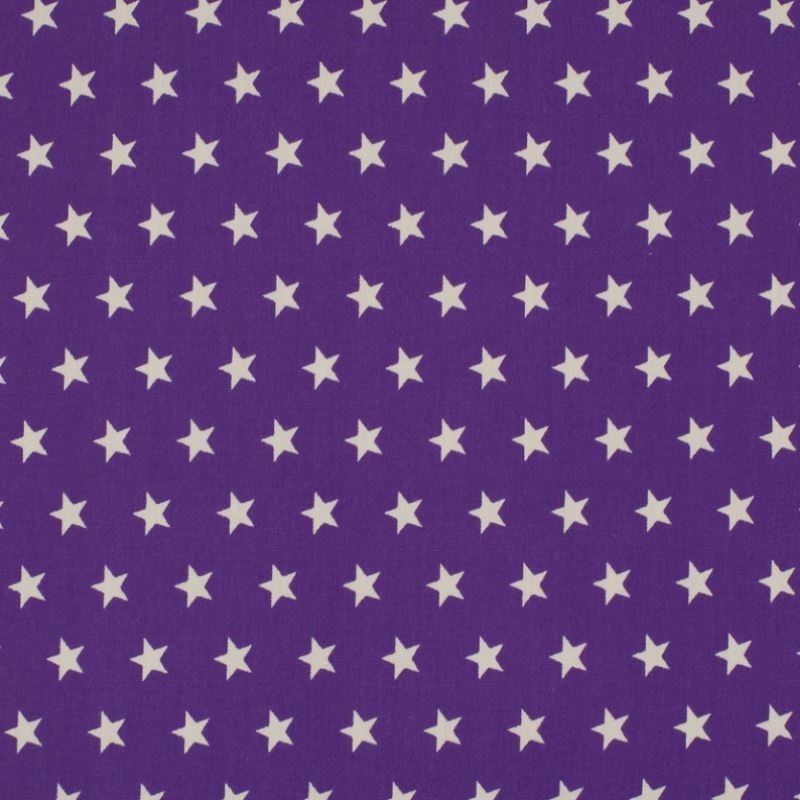 Tissu Coton Imprimé Etoile Violet