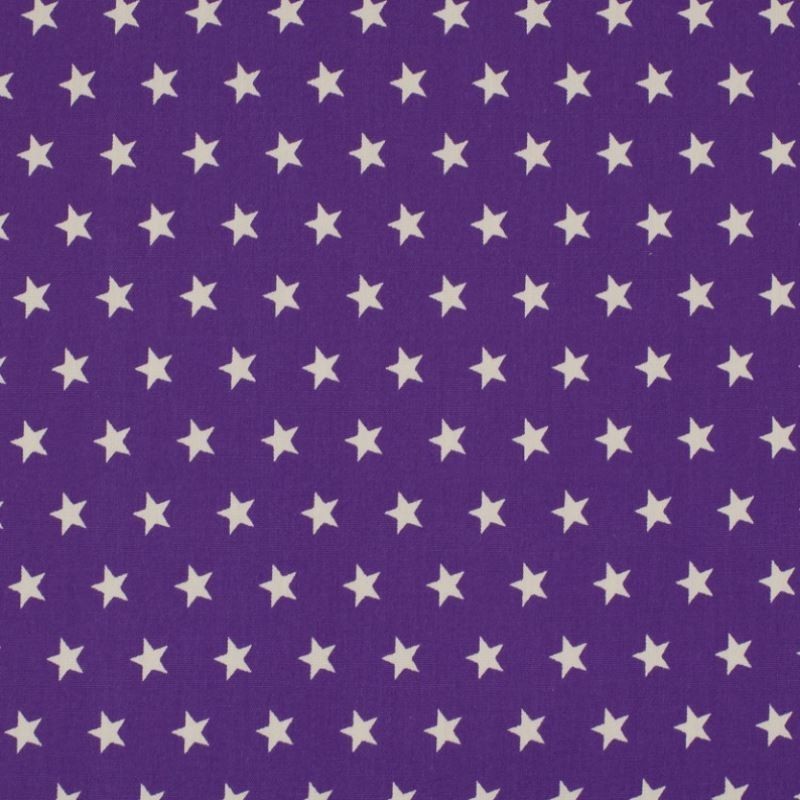 Tissu Coton Imprimé Etoile Violet