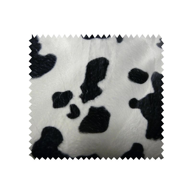 Tissu Fausse Fourrure Vache Noir Blanc