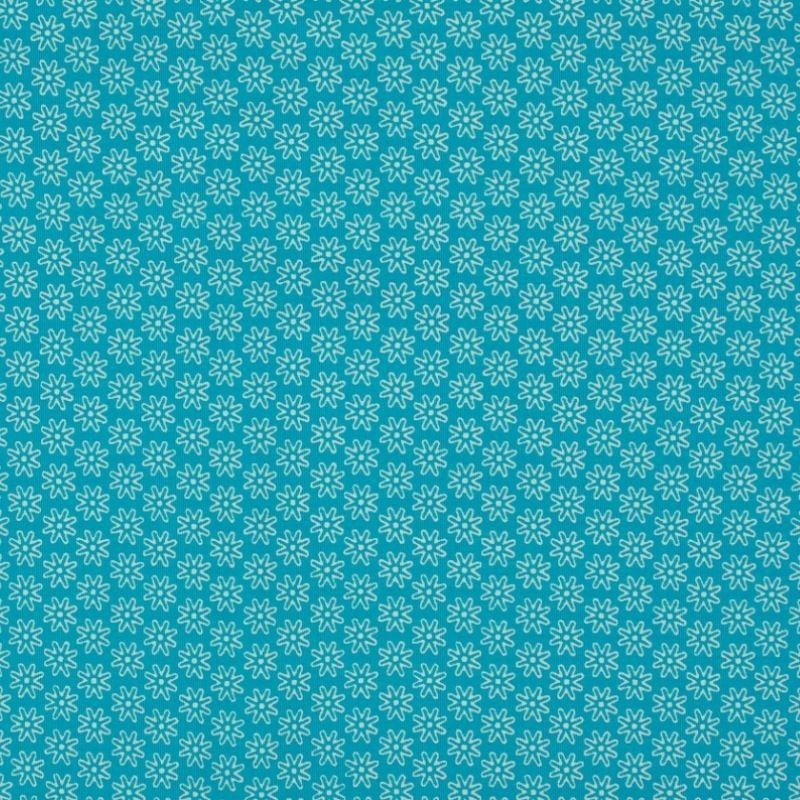 Tissu Imprimé Floralie Turquoise