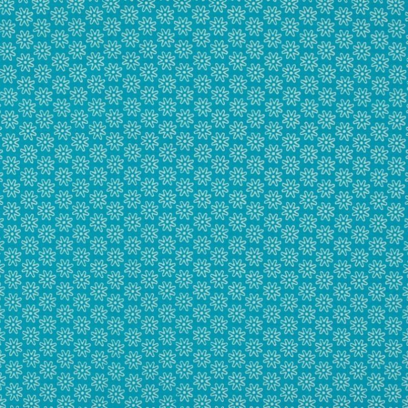 Tissu Imprimé Floralie Turquoise