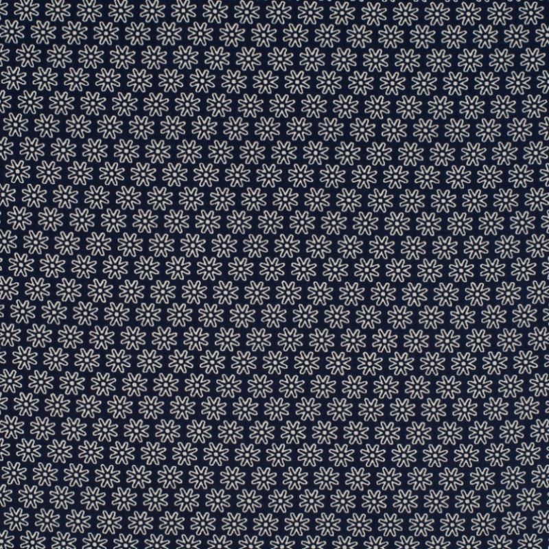 Tissu Imprimé Floralie Marine