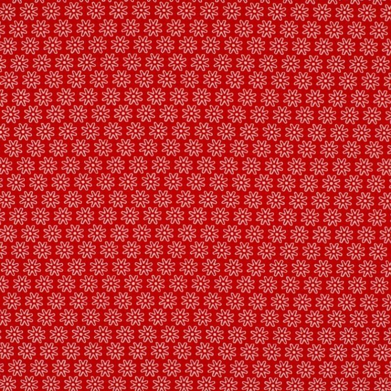 Tissu Imprimé Floralie Rouge