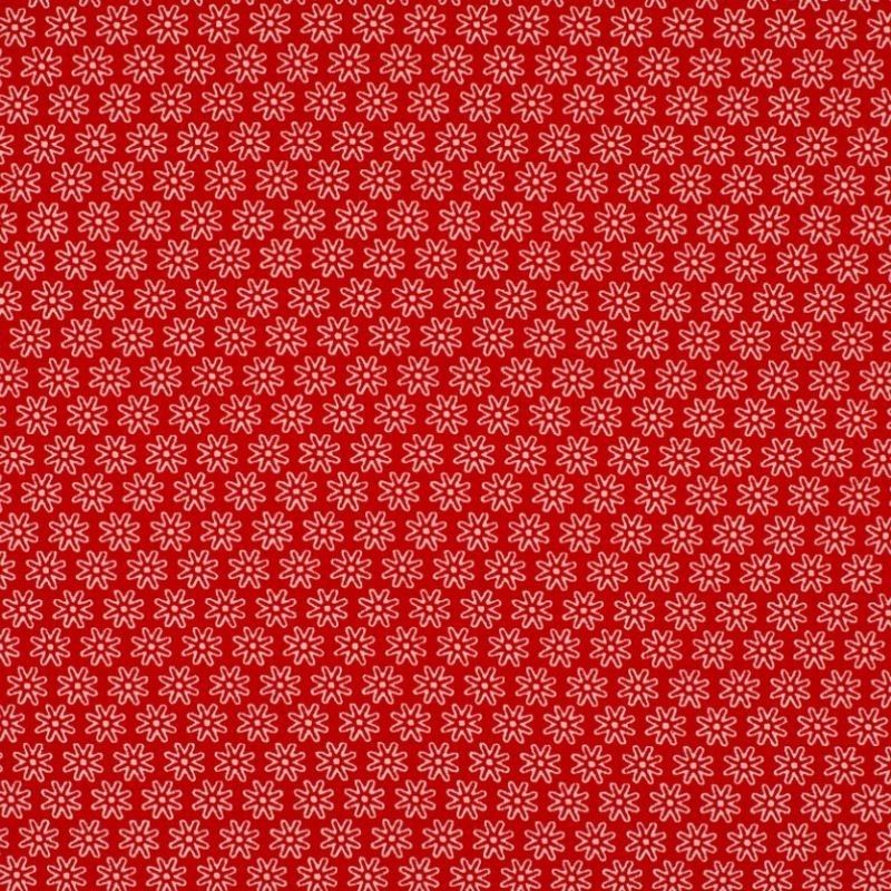 Tissu Imprimé Floralie Rouge