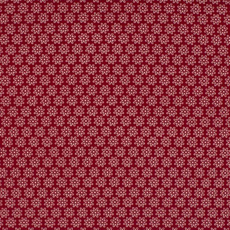 Tissu Imprimé Floralie Bordeaux