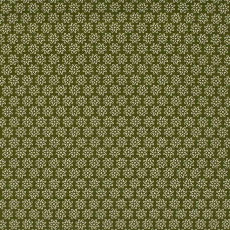 Tissu Imprimé Floralie Kaki