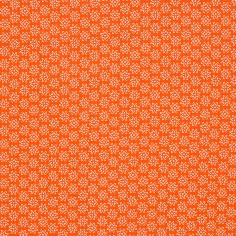 Tissu Imprimé Floralie Orange