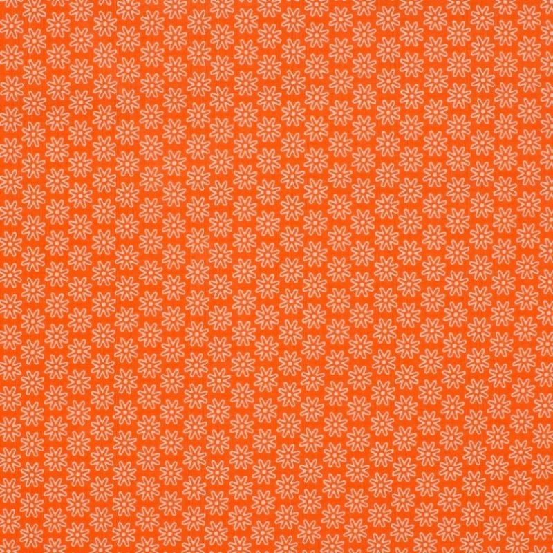 Tissu Imprimé Floralie Orange