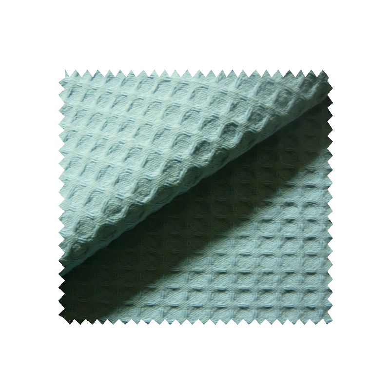 Tissu Nid d'Abeille Meleze Uni Bleu Glacier