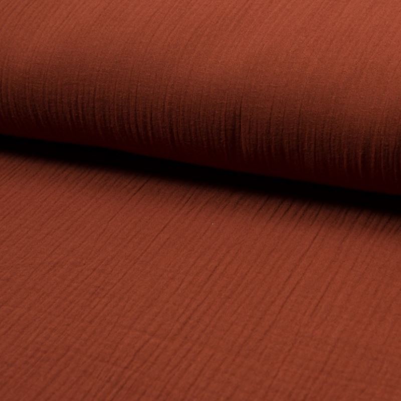 Tissu Double Gaze Uni Terracotta