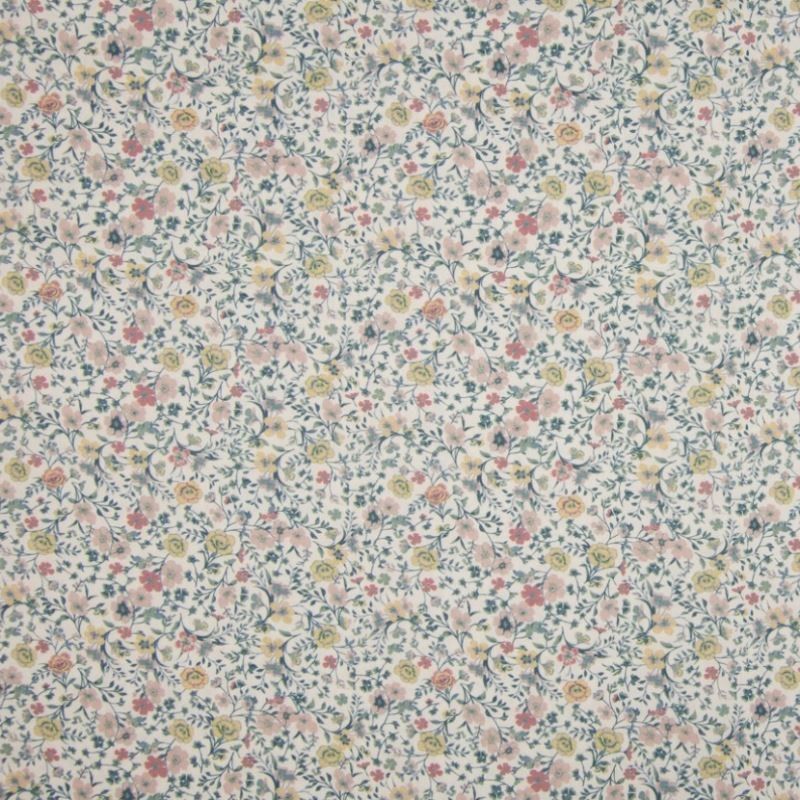 Tissu Popeline Sarah Shelby Naturel Motifs Fleurs
