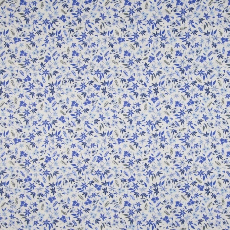 Tissu Popeline Sarah Shelby Bleu