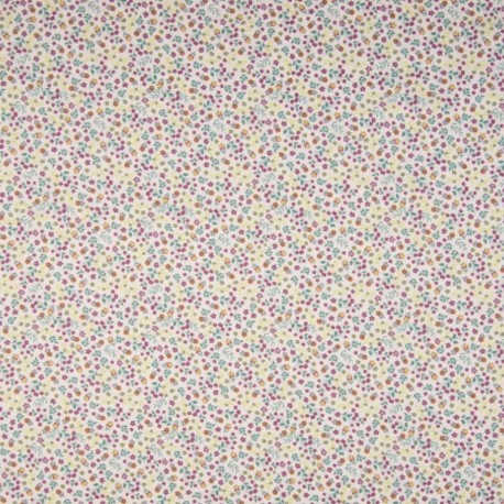 Tissu Popeline Sarah Shelby Citroné Doux Fleurs