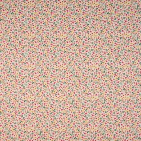 Tissu Popeline Sarah Shelby Orangé Petites Fleurs