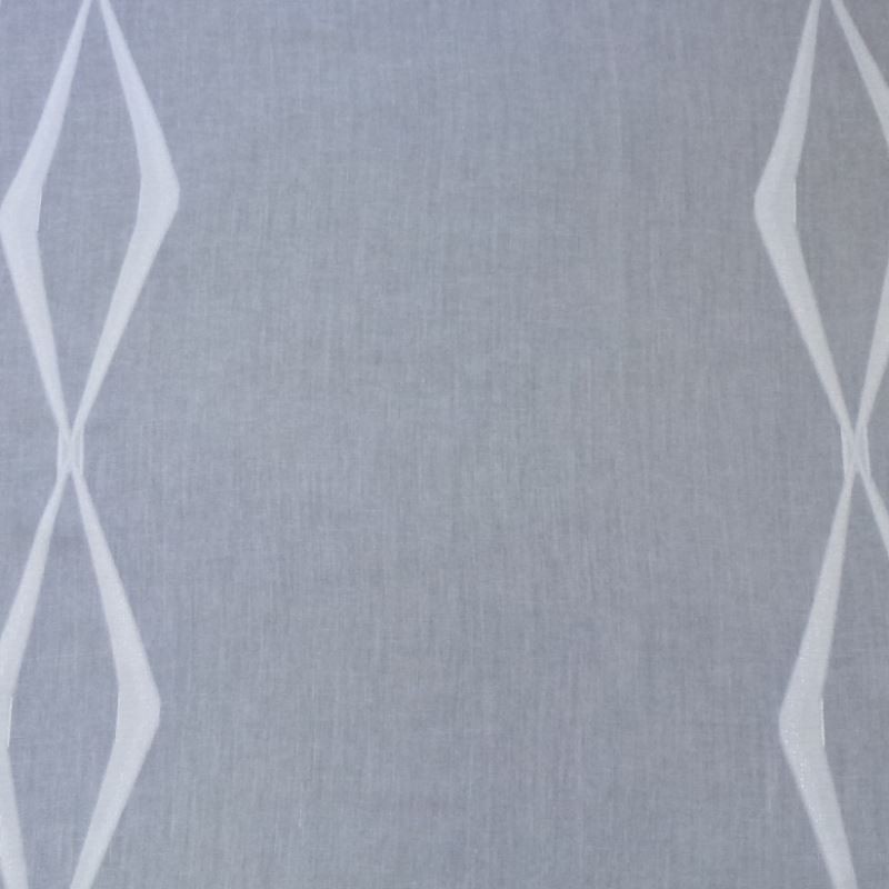 Tissu Voilage Jacquard Motif Géométrique Blanc