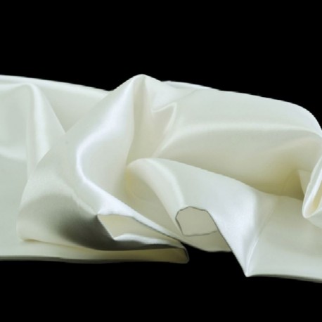 Tissu Satin Uni Blanc Casse L150