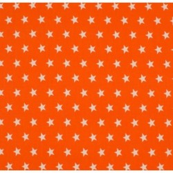 Tissu Coton Imprimé Etoile Orange