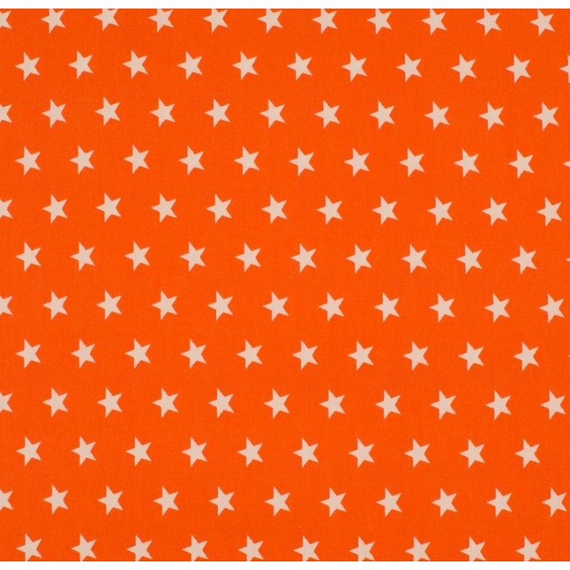 Tissu Coton Imprimé Etoile Orange