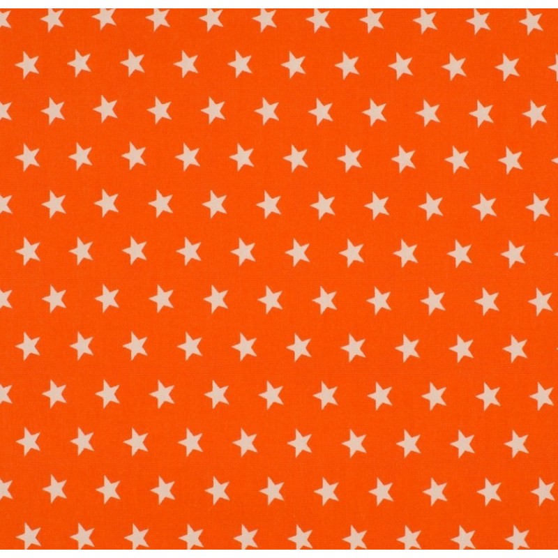 Tissu Coton Imprimé Etoile Orange
