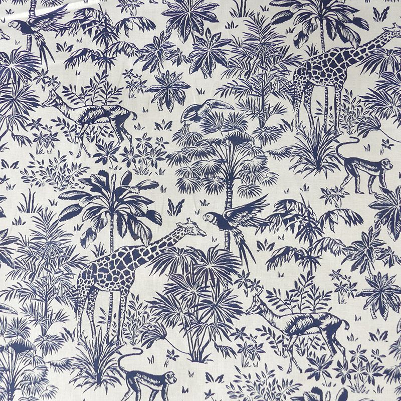 Tissu Gazelle Imprimé Bleu 