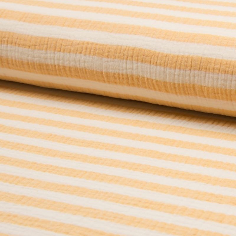 Tissu Bambino Rayure Ocre 