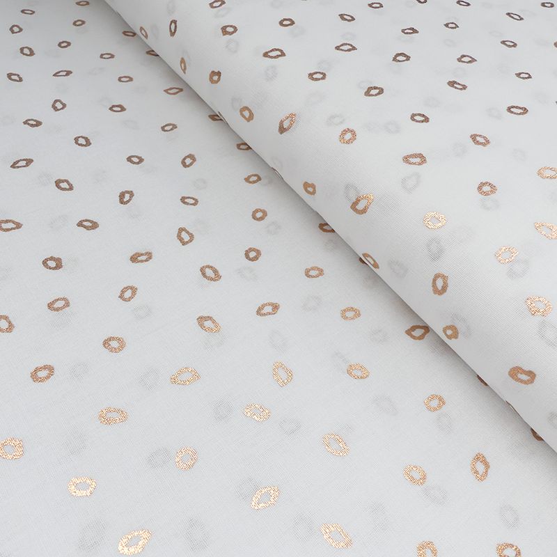 Tissu Popeline Imprimé Foil Pois Gold 