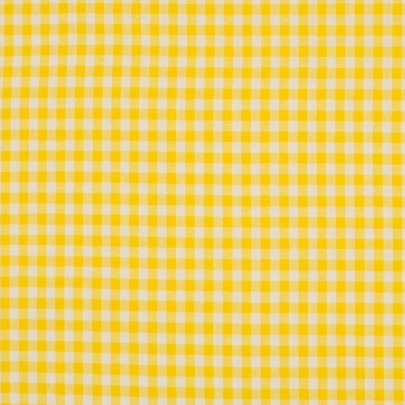 Lot De 4 Coupons Tissu Anciens Fleurs Et Vichy Jaune - Coton, Neufs
