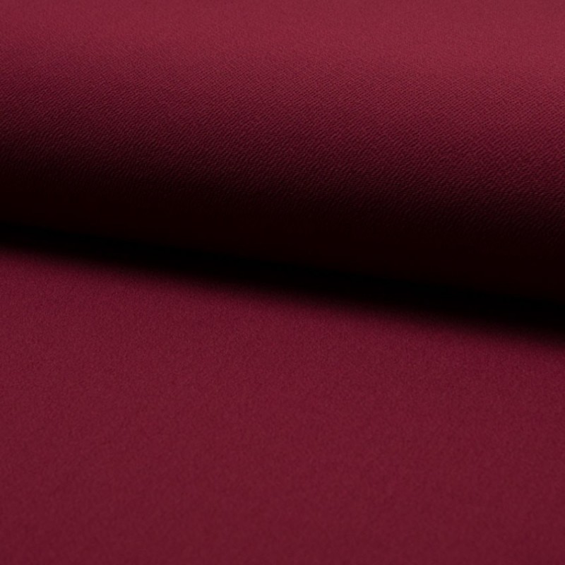 Tissu Jersey Crepe Uni Bordeaux  